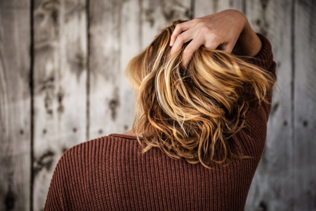 Hair becomes greasy from heat-sweat