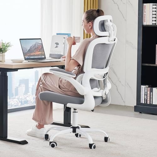 TRALT Office Chair Ergonomic Desk Chair, 330 LBS Home Mesh Office Desk Chairs with Wheels, Comfortable Gaming Chair, High Bac
